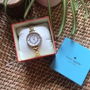 Kate Spade mother of pearl crystal watch